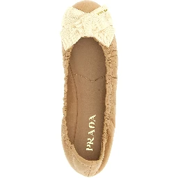 Beige Calfskin Ballet Flats