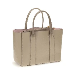 Beige Calf Leather Bos Taurus Shoulder Bag