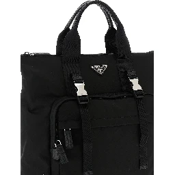 Black Recycled Polyamide Tote Bag