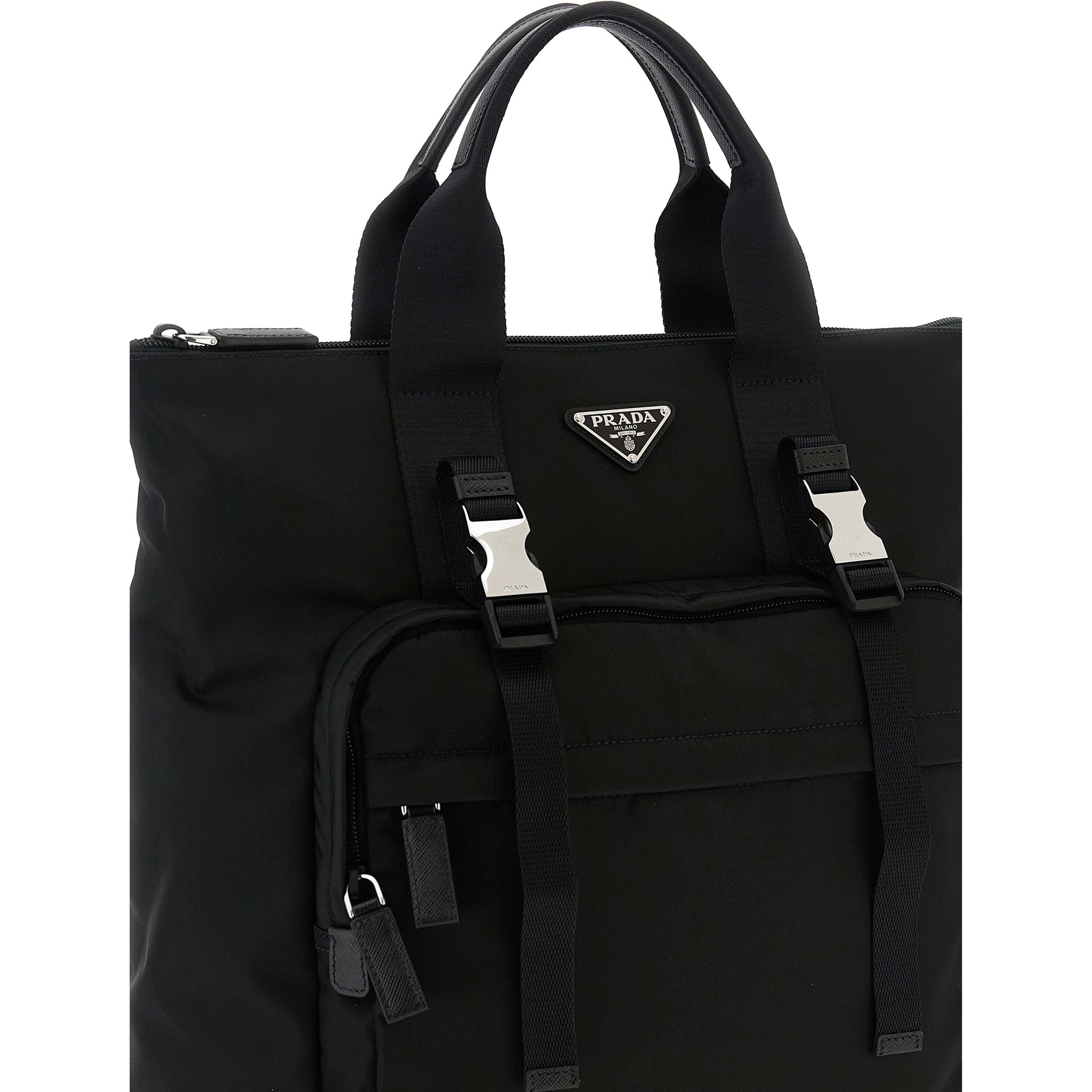 Black Recycled Polyamide Tote Bag