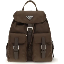 Brown Nylon Backpack
