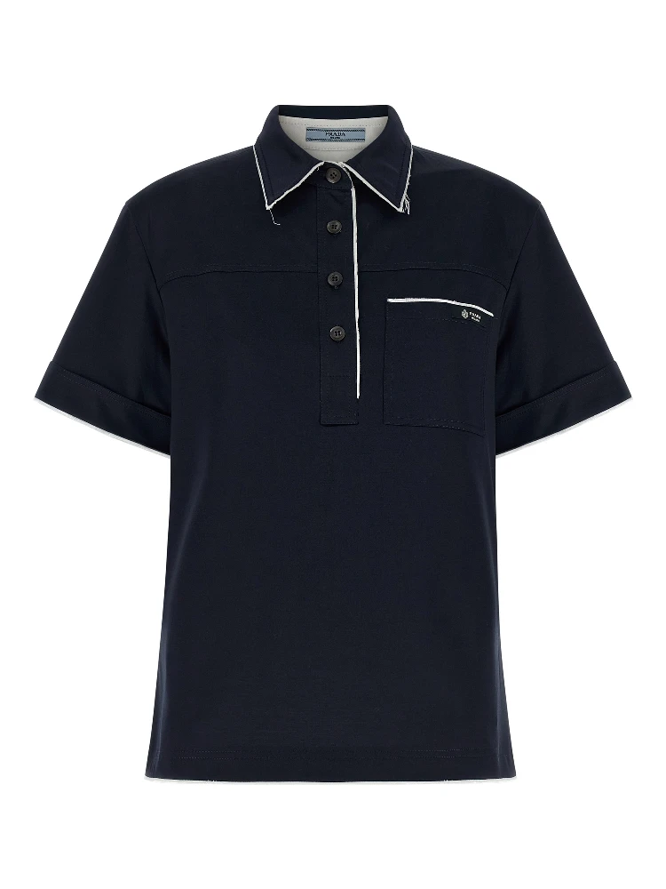 Blue Cotton Polo Shirt