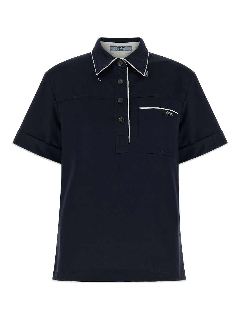 Blue Cotton Polo Shirt