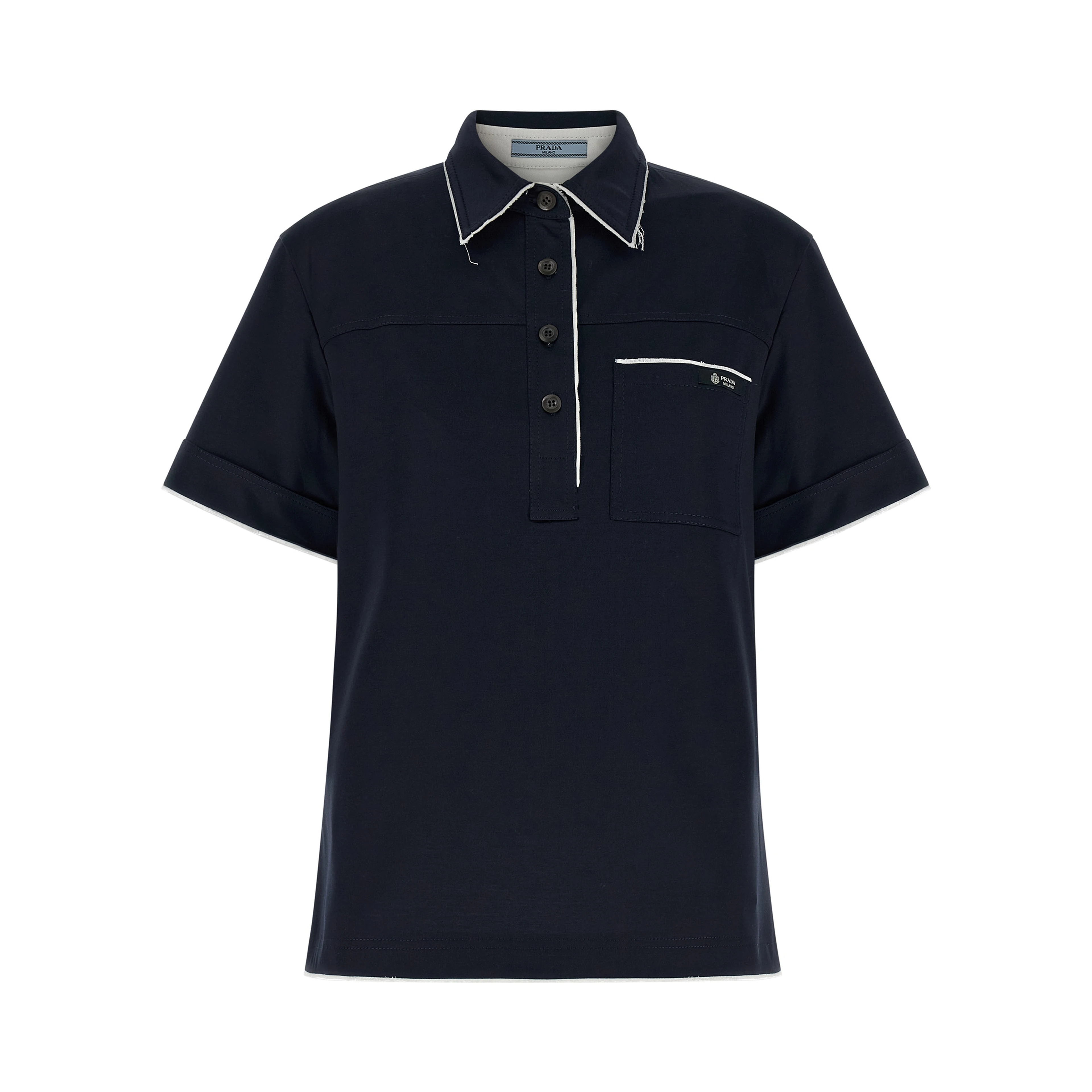 Blue Cotton Polo Shirt