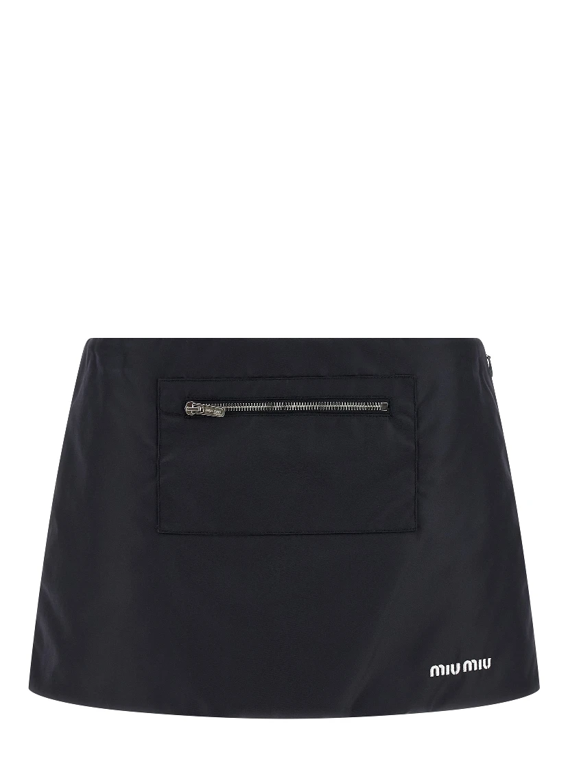 Blue Recycled Polyamide Long Skirt
