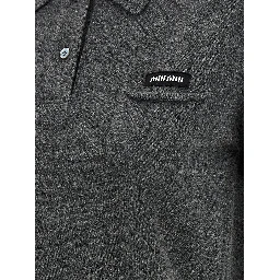 Gray Cashmere Polo Shirt