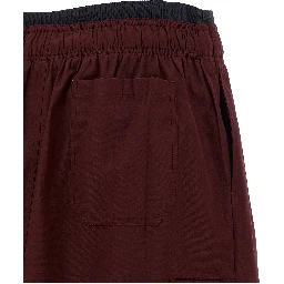 Bordeaux Polyester Midi Skirt