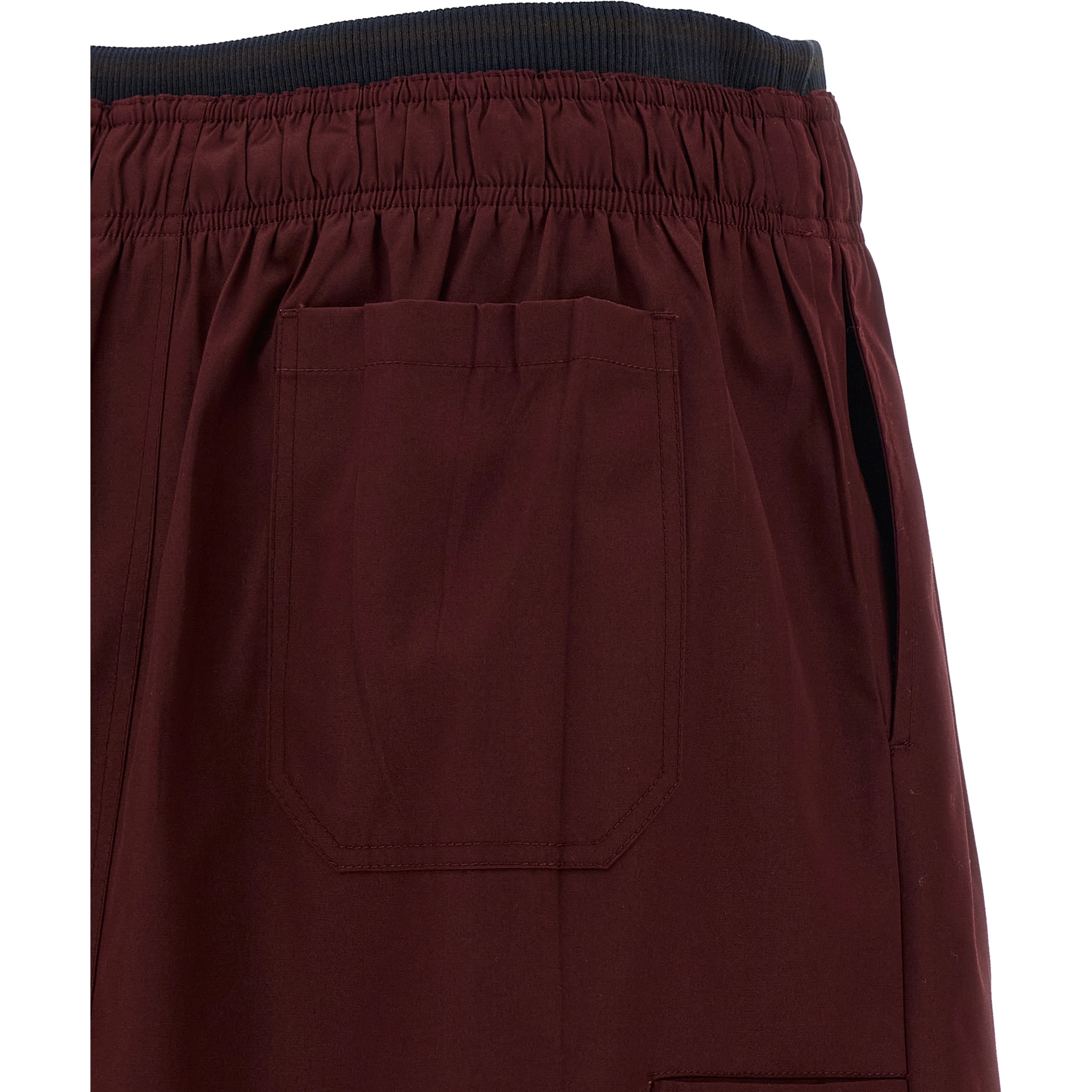 Bordeaux Polyester Midi Skirt