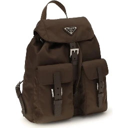 Brown Nylon Backpack