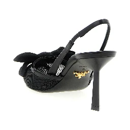 Black Polyamide Mid Heel Pumps