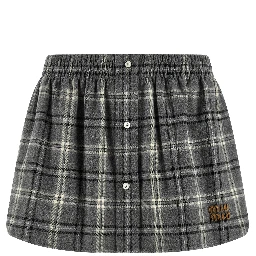 Gray Cotton Long Skirt