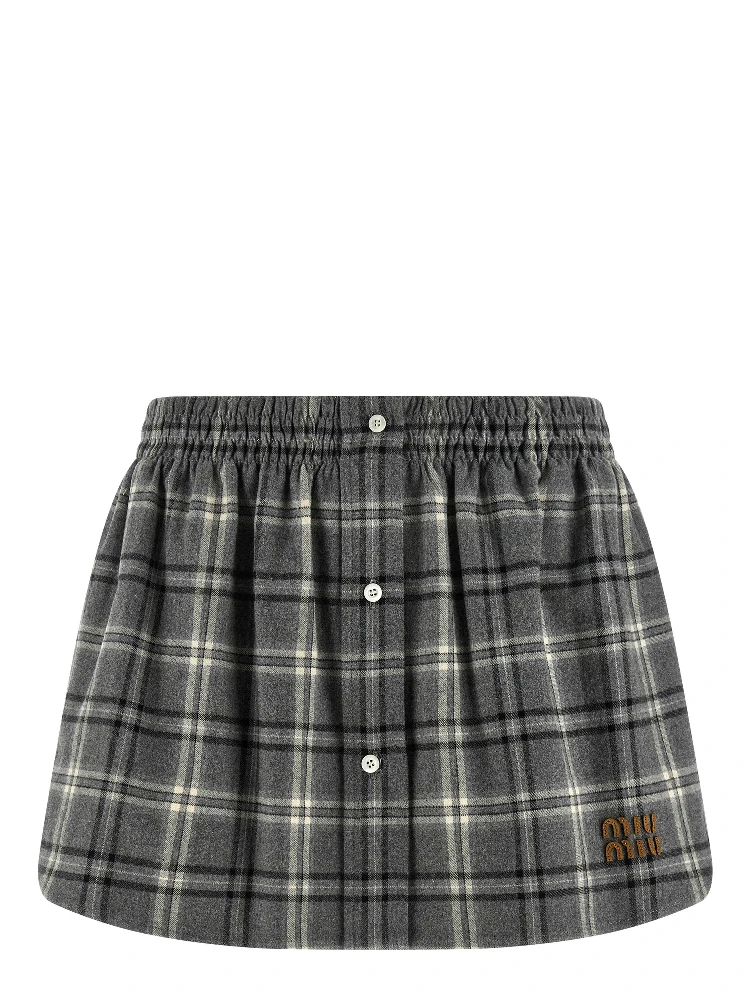Gray Cotton Long Skirt