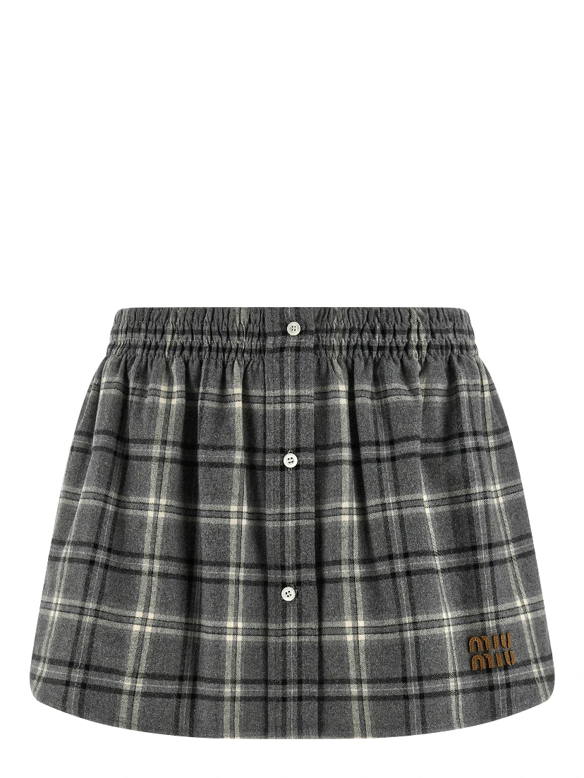 Gray Cotton Long Skirt