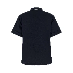 Blue Cotton Polo Shirt