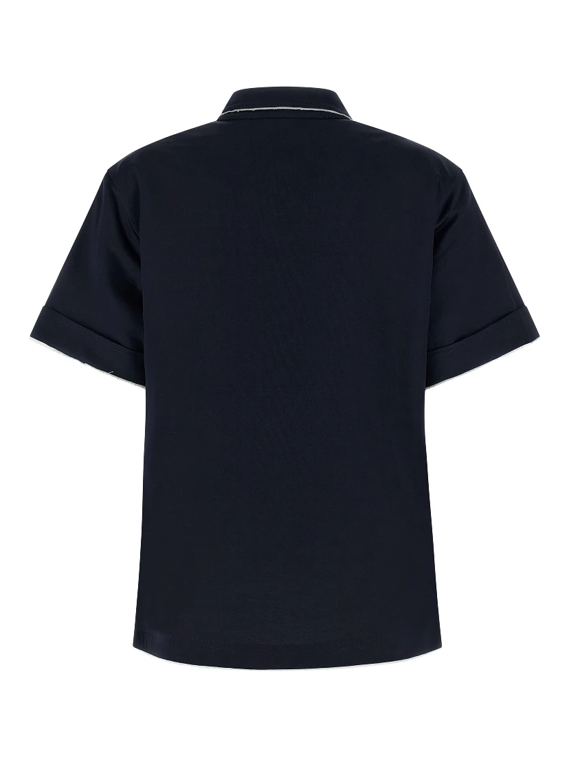 Blue Cotton Polo Shirt