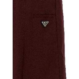 Bordeaux Polyester Midi Skirt