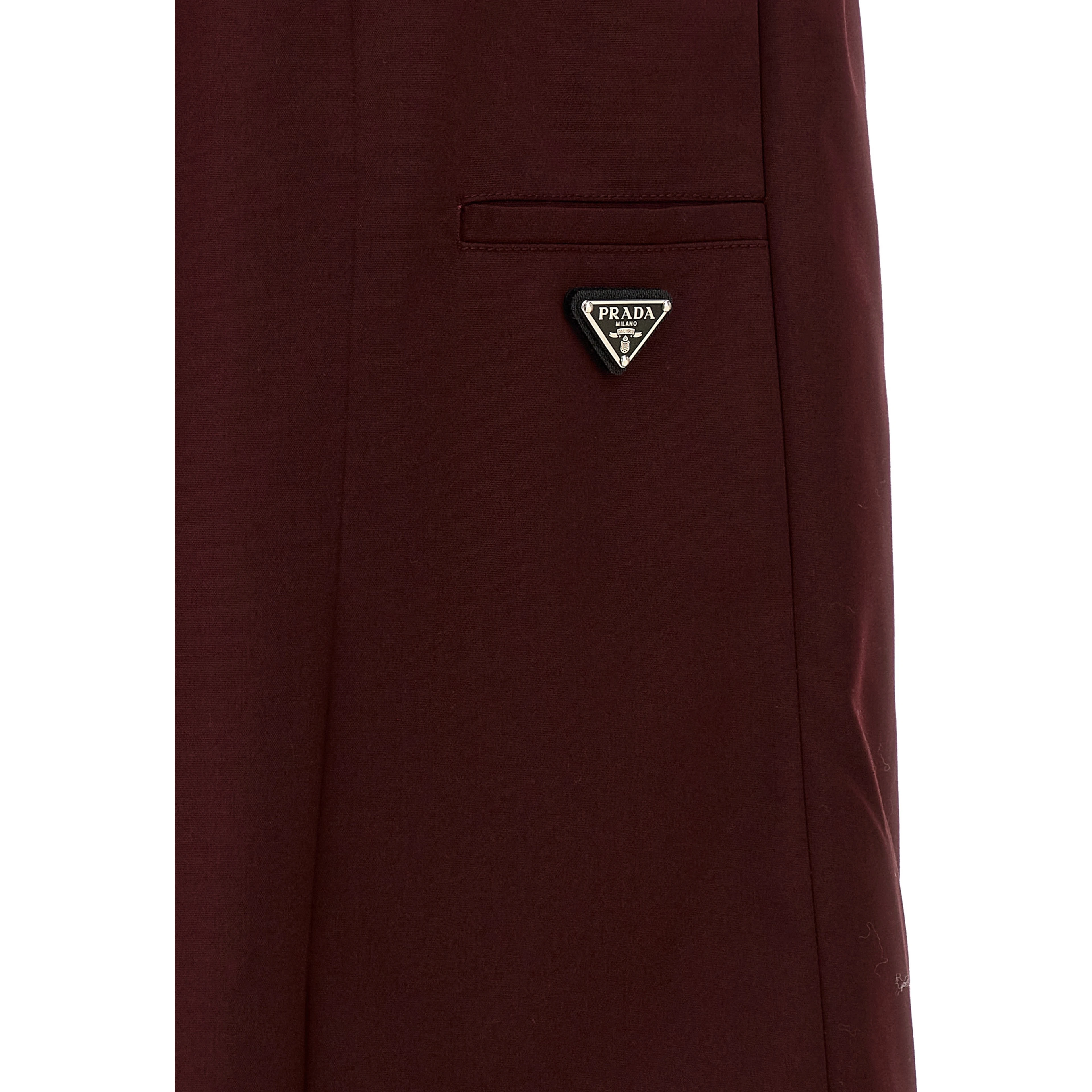 Bordeaux Polyester Midi Skirt