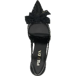 Black Polyamide Mid Heel Pumps