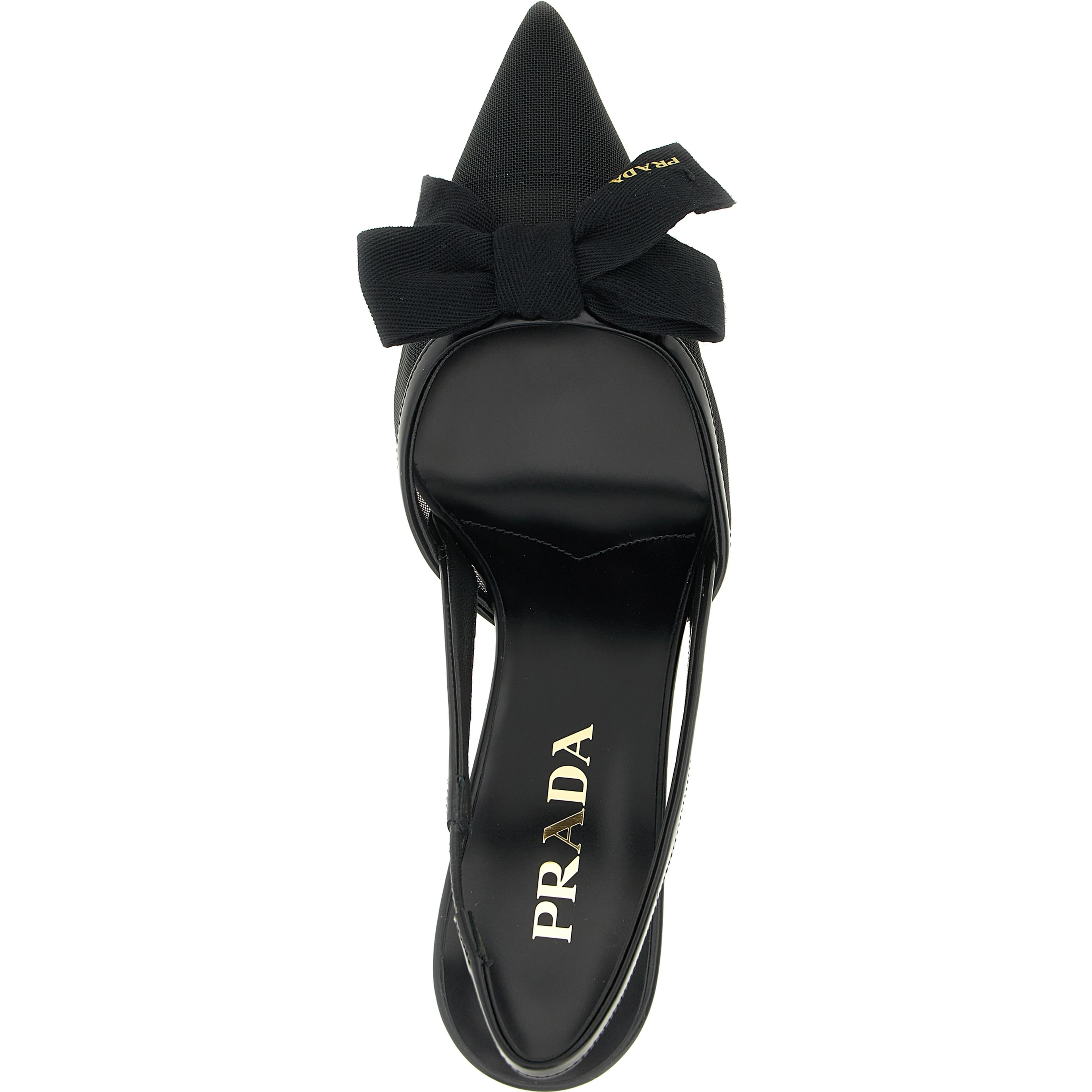 Black Polyamide Mid Heel Pumps