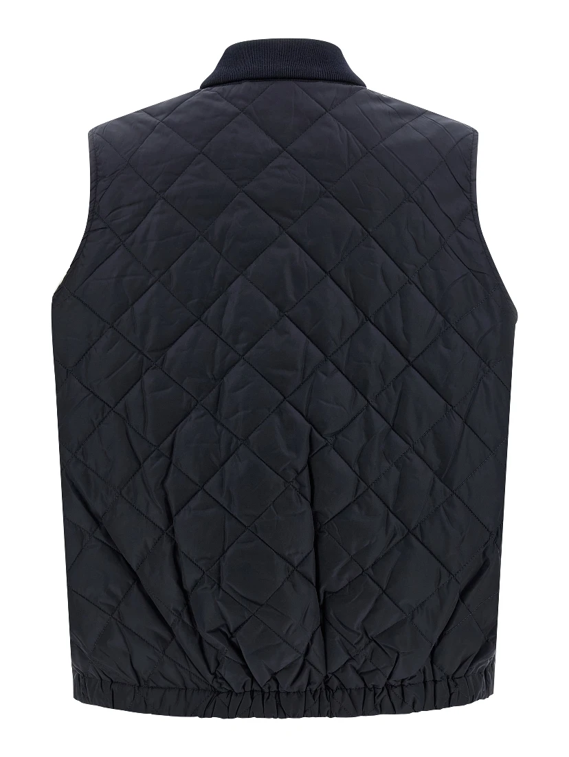 Blue Recycled Polyamide Sleeveless Jacket