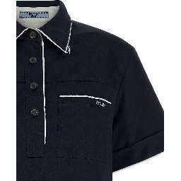Blue Cotton Polo Shirt