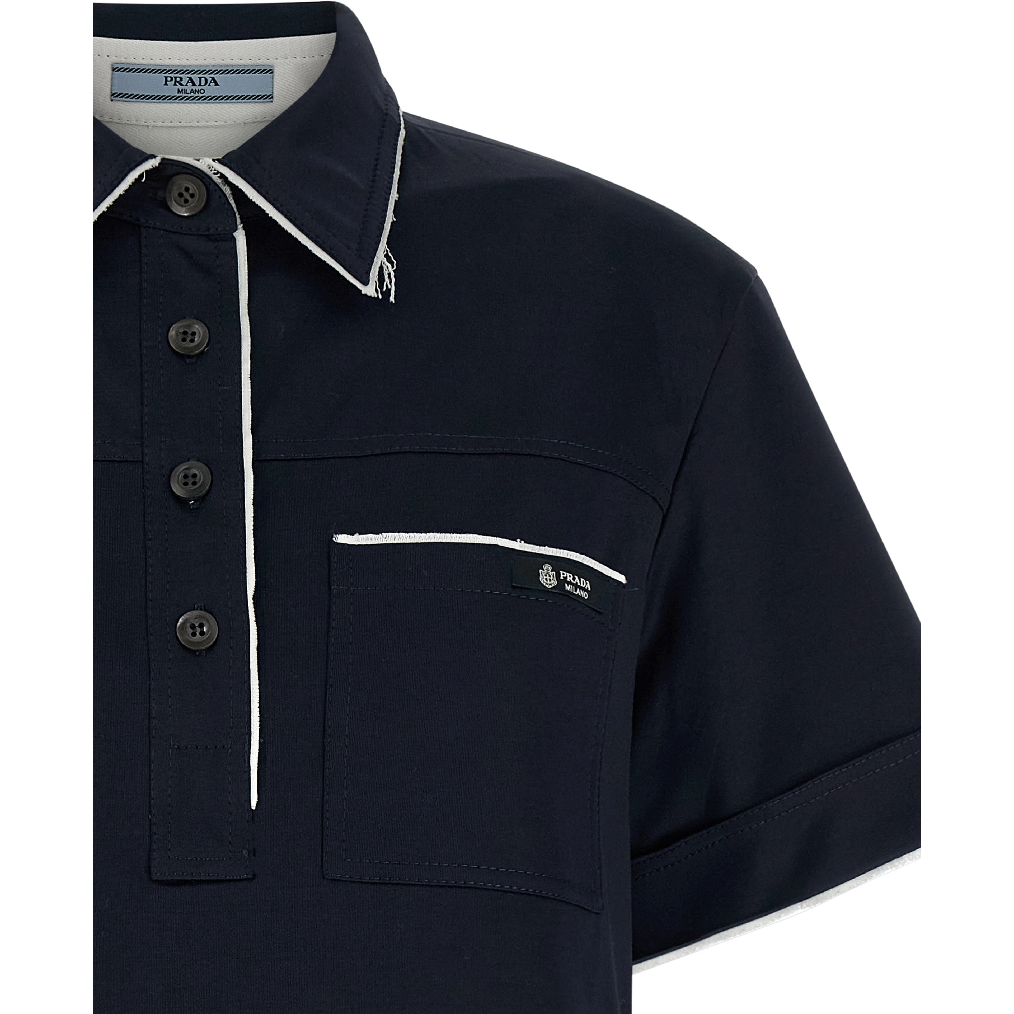 Blue Cotton Polo Shirt