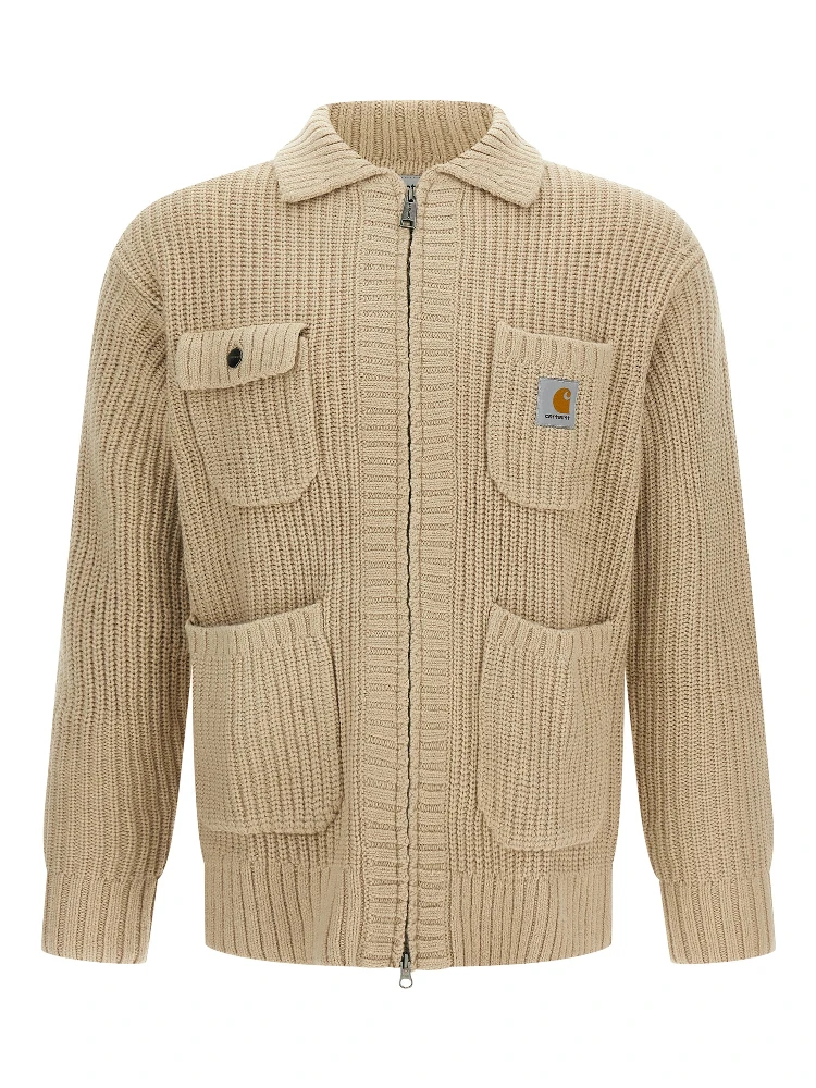 Beige Acetate Cardigan