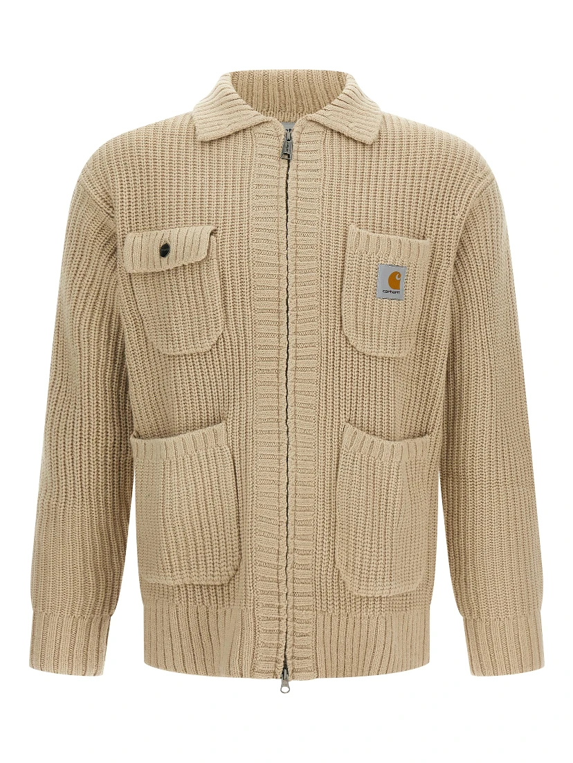 Beige Acetate Cardigan
