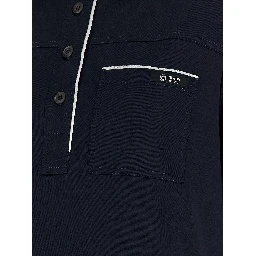 Blue Cotton Polo Shirt