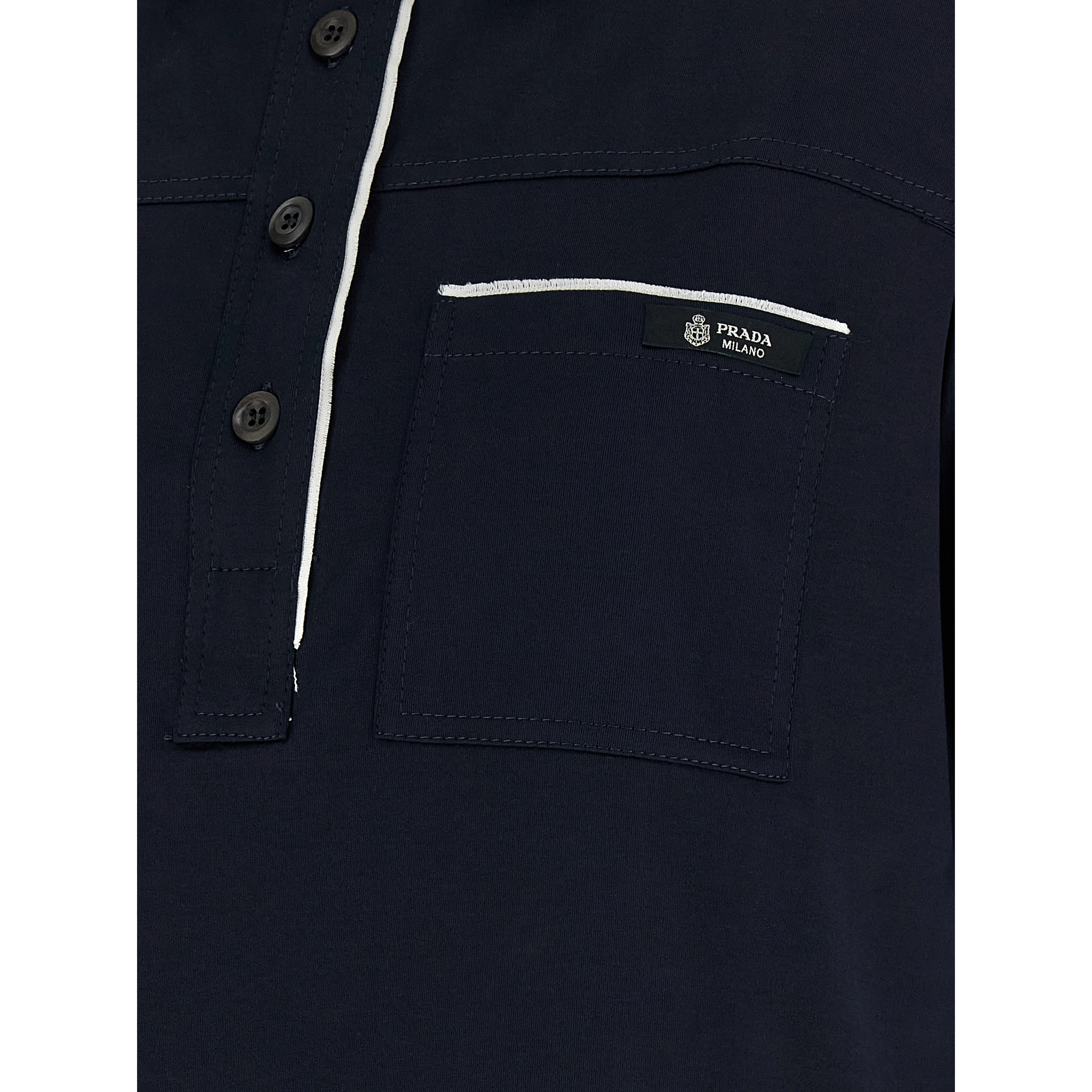 Blue Cotton Polo Shirt