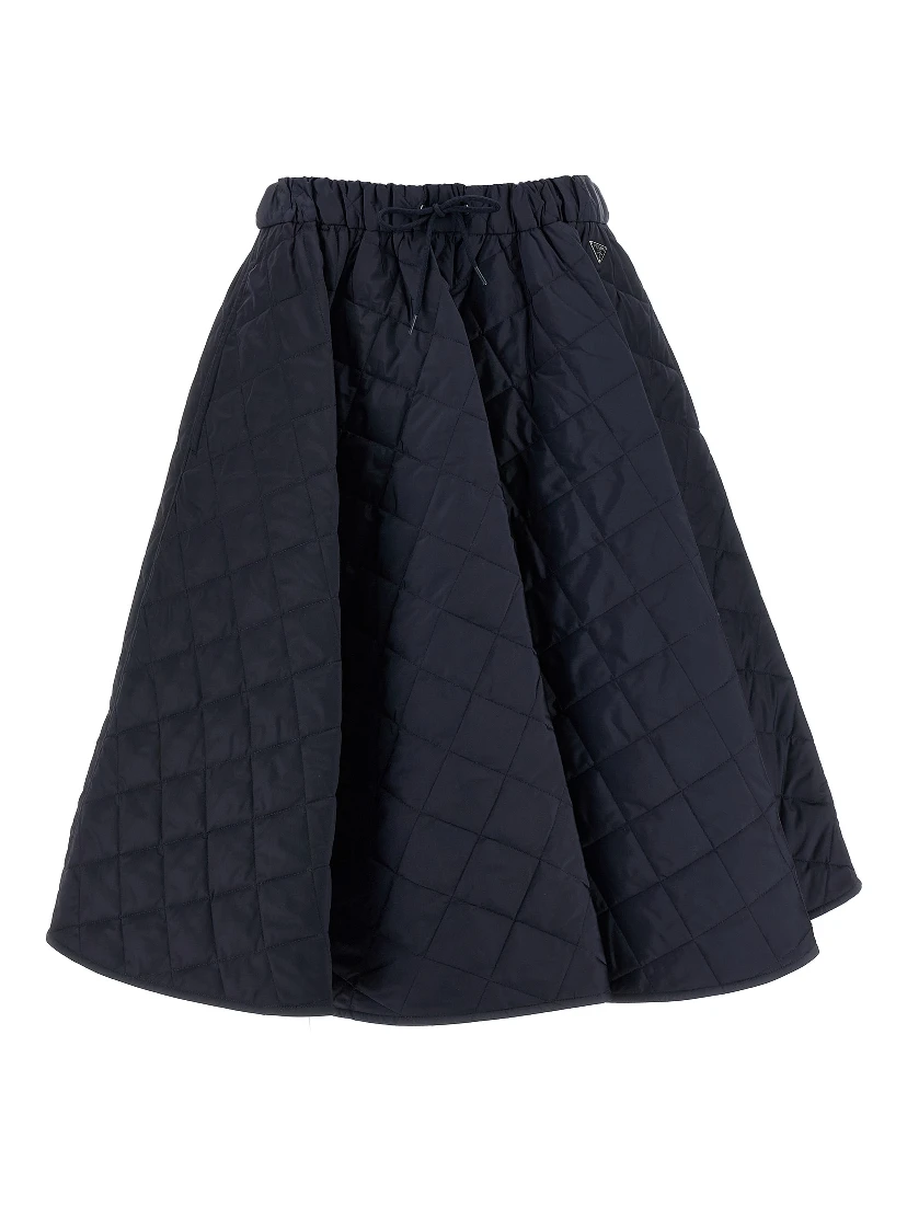 Blue Recycled Polyamide Midi Skirt