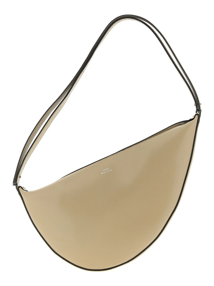 Beige Leather Shoulder Bag