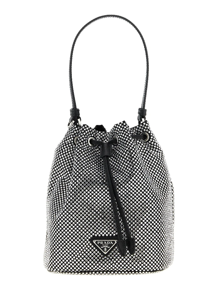 Gray Viscose Handbag