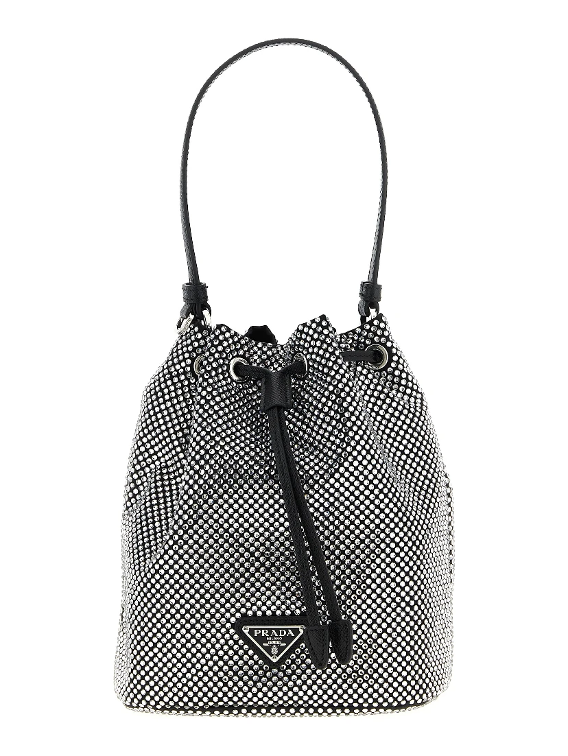 Gray Viscose Handbag