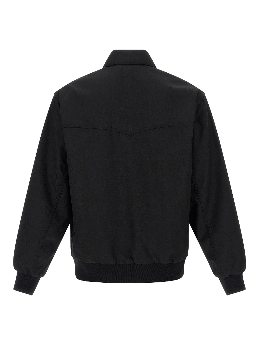 Black Polyester Bomber
