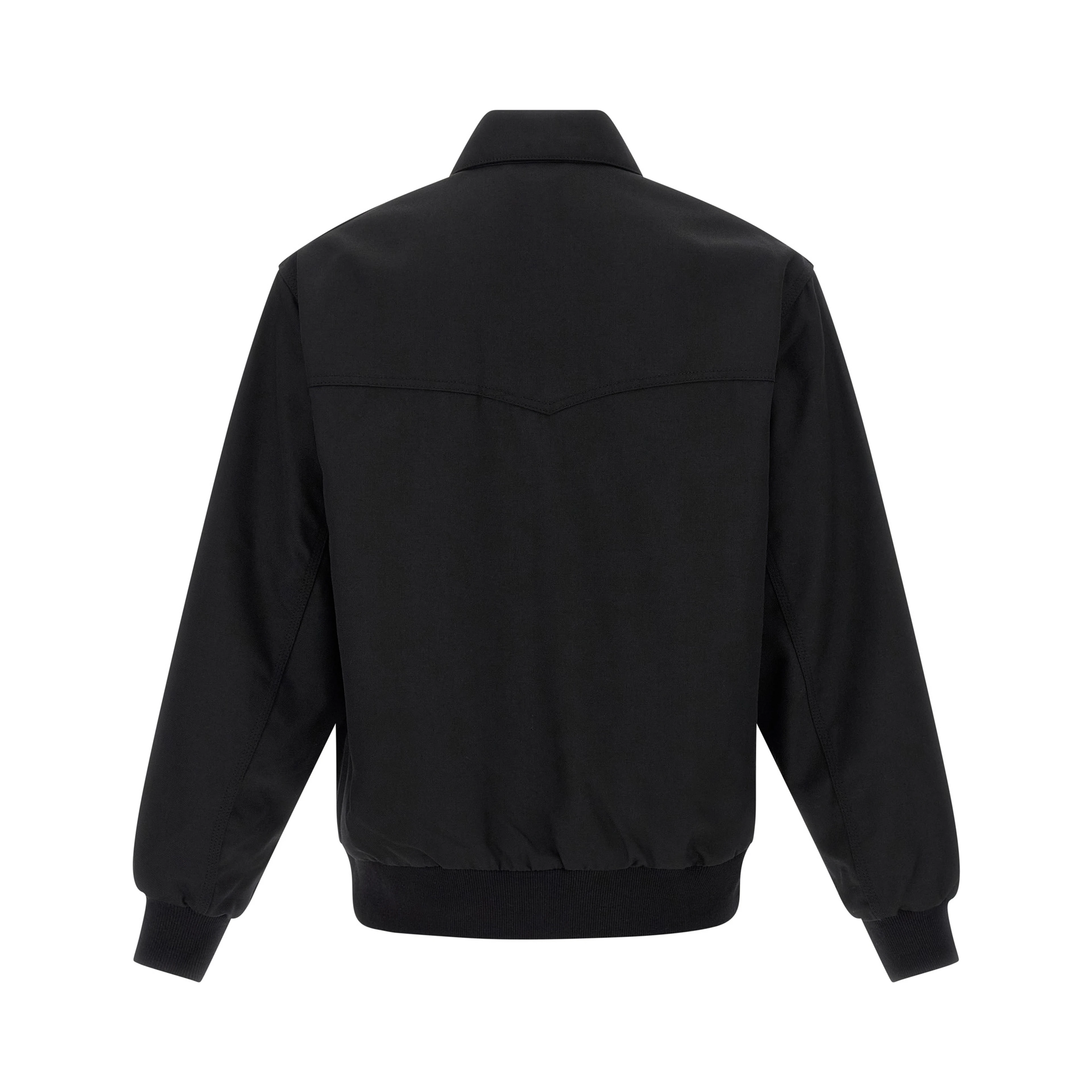 Black Polyester Bomber
