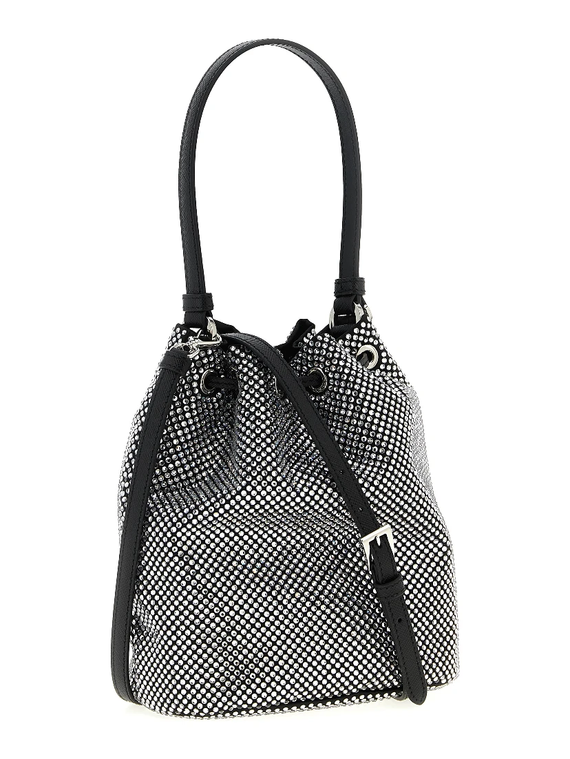 Gray Viscose Handbag