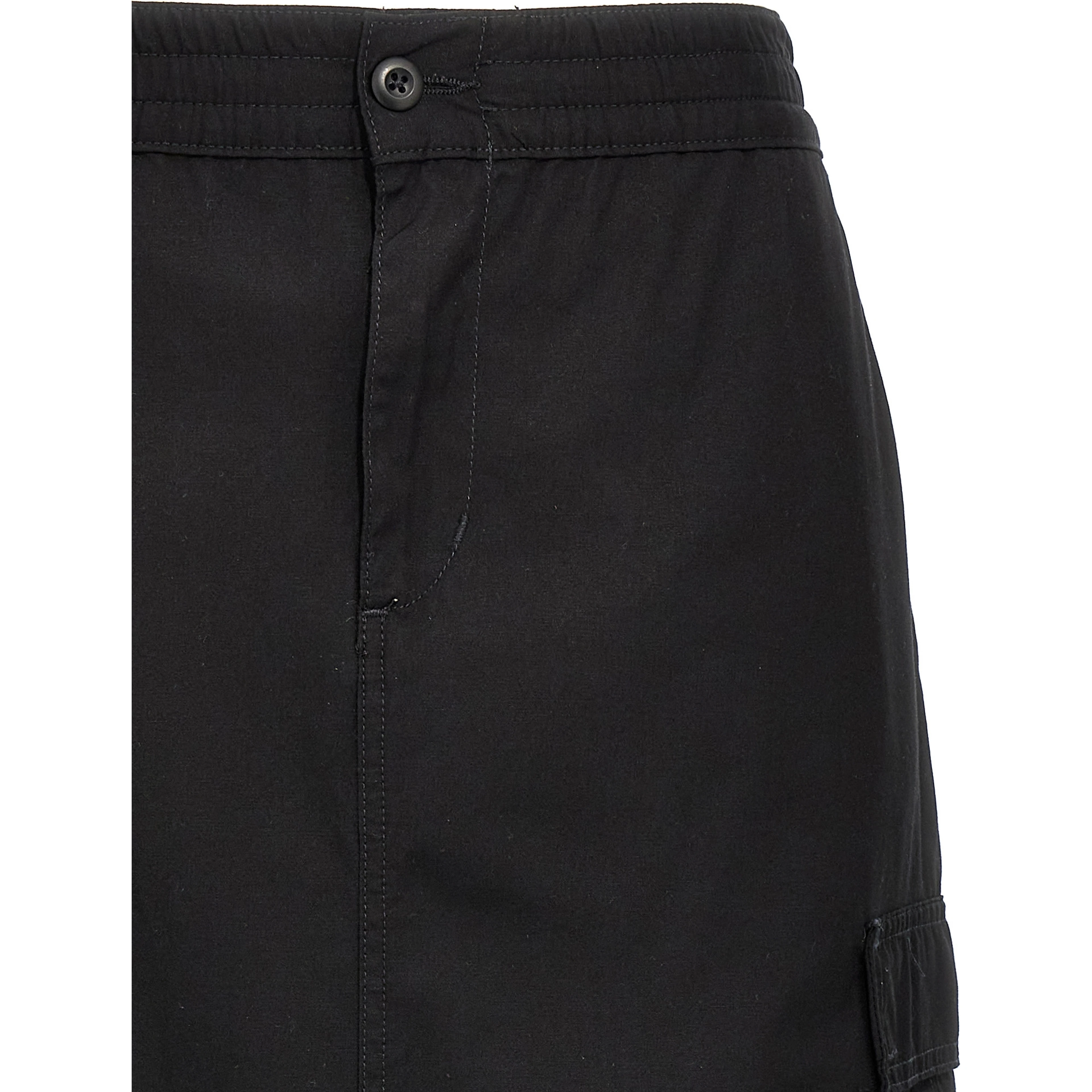 Black Cotton Midi Skirt