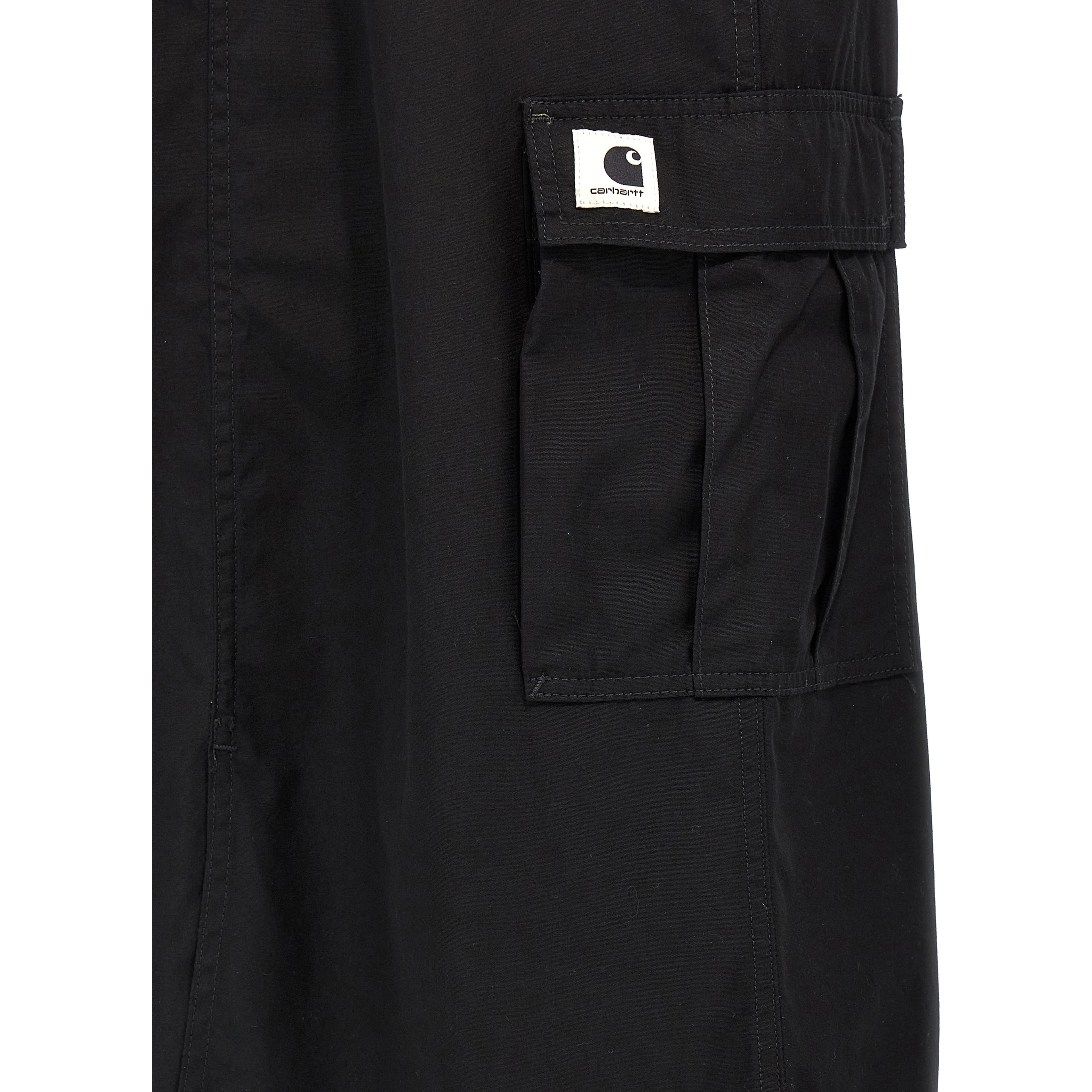 Black Cotton Midi Skirt