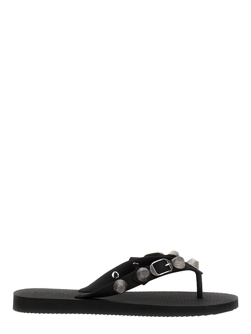 Black Rubber Slides