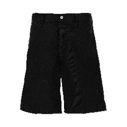 Black Polyester Bermuda Shorts
