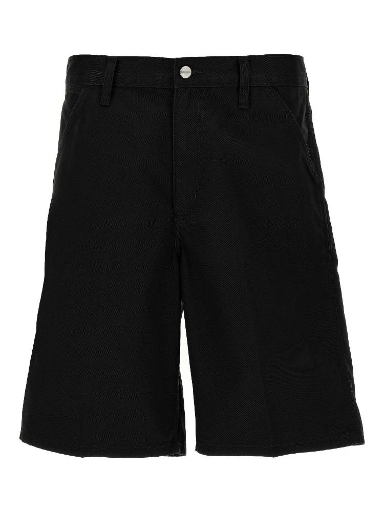 Black Polyester Bermuda Shorts