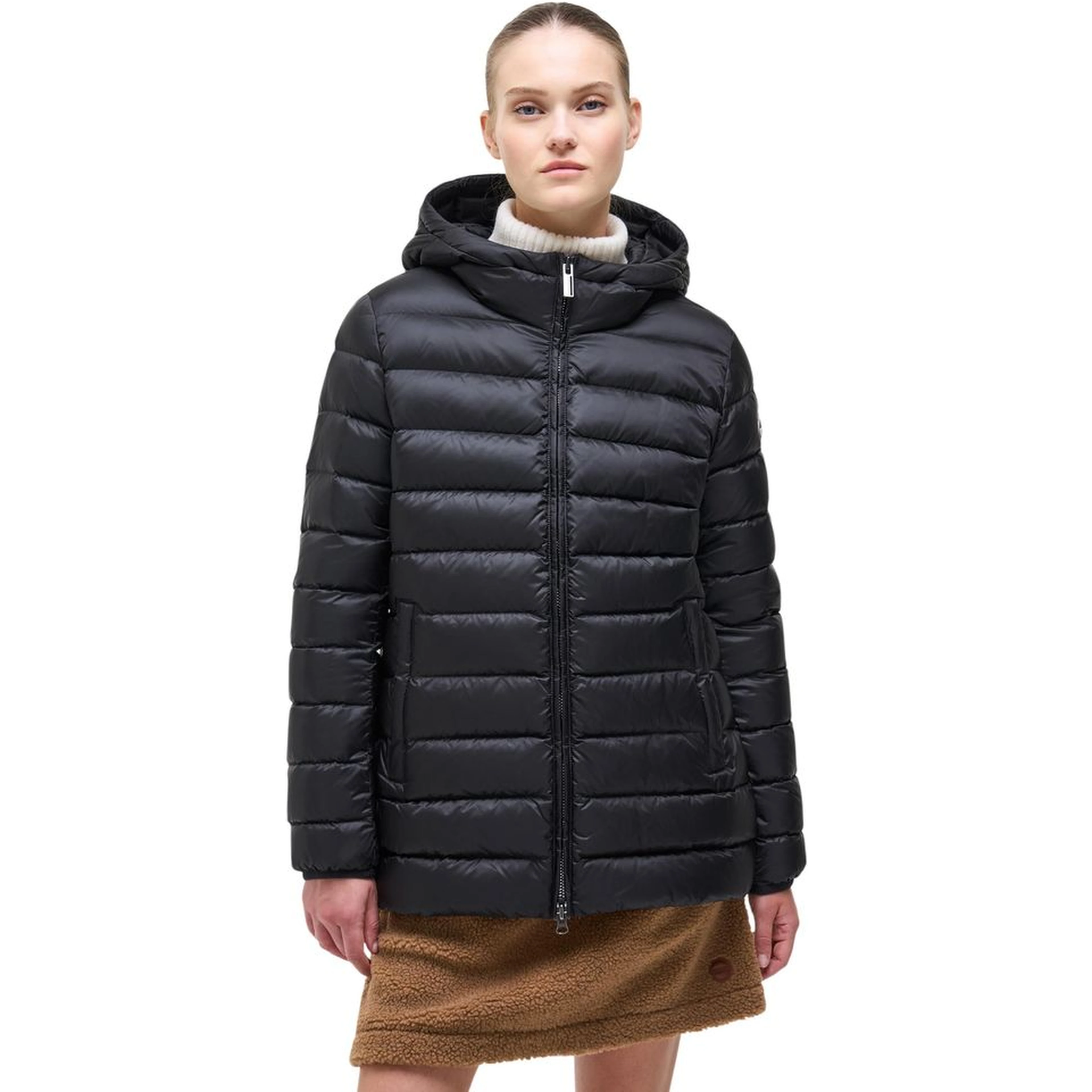 Black Polyamide Full-Length Jacket