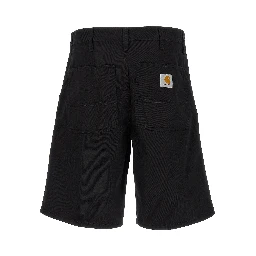 Black Polyester Bermuda Shorts