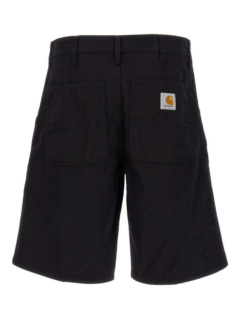 Black Polyester Bermuda Shorts
