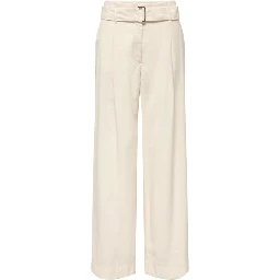 Cream Polyester Dress Pants