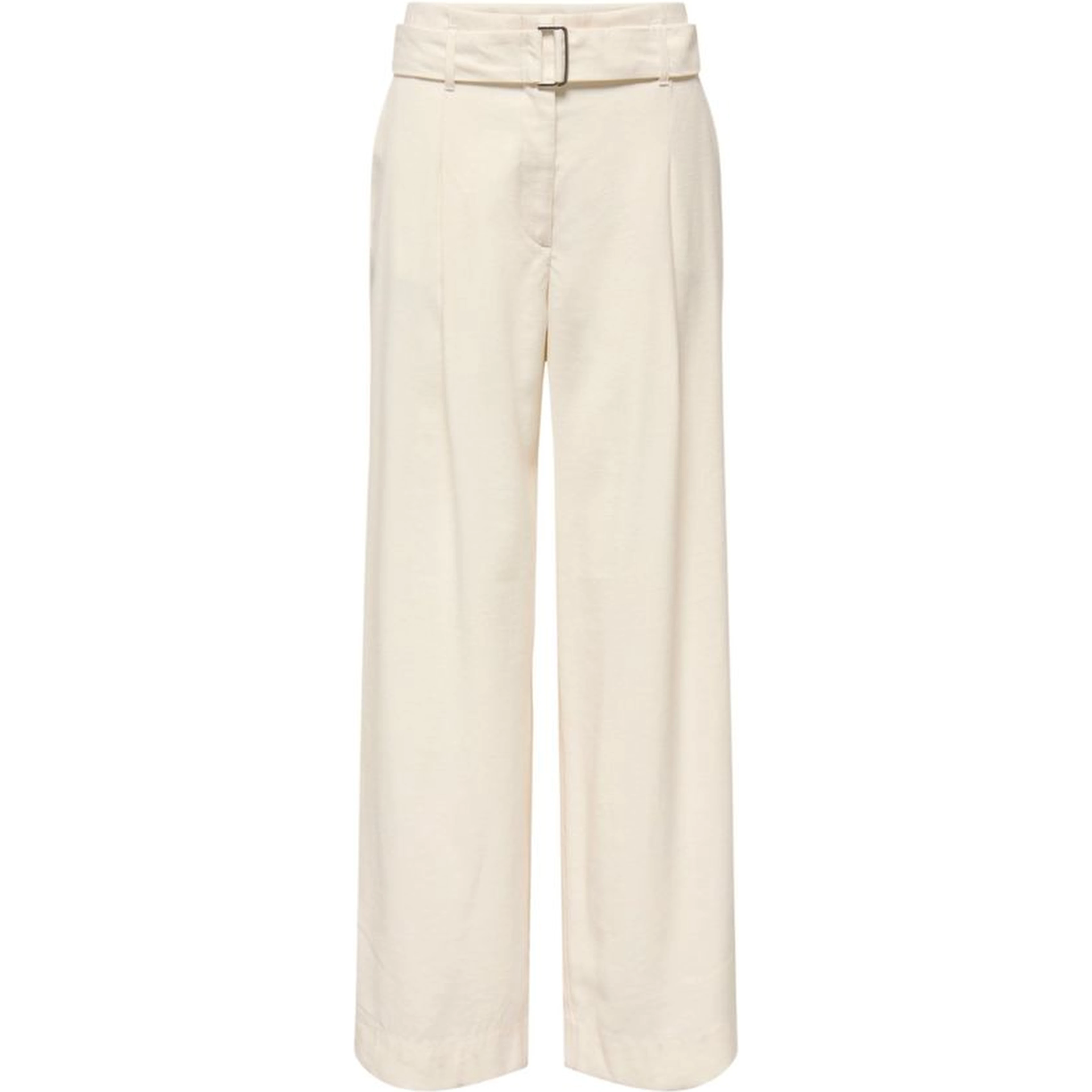 Cream Polyester Dress Pants