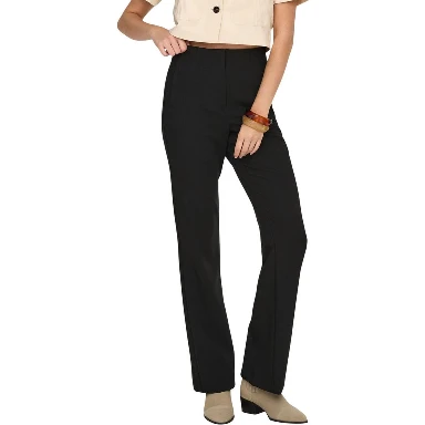 Black Recycled Polyester Flared Pants