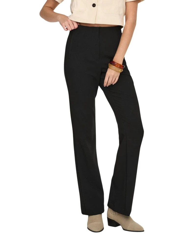 Black Recycled Polyester Flared Pants