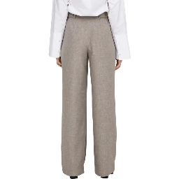 Beige Polyester Dress Pants